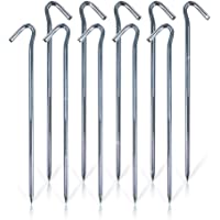 Paquete de 10 unidades XL 6 mm ganchos para tiendas de acero con ojales 23 cm de largo